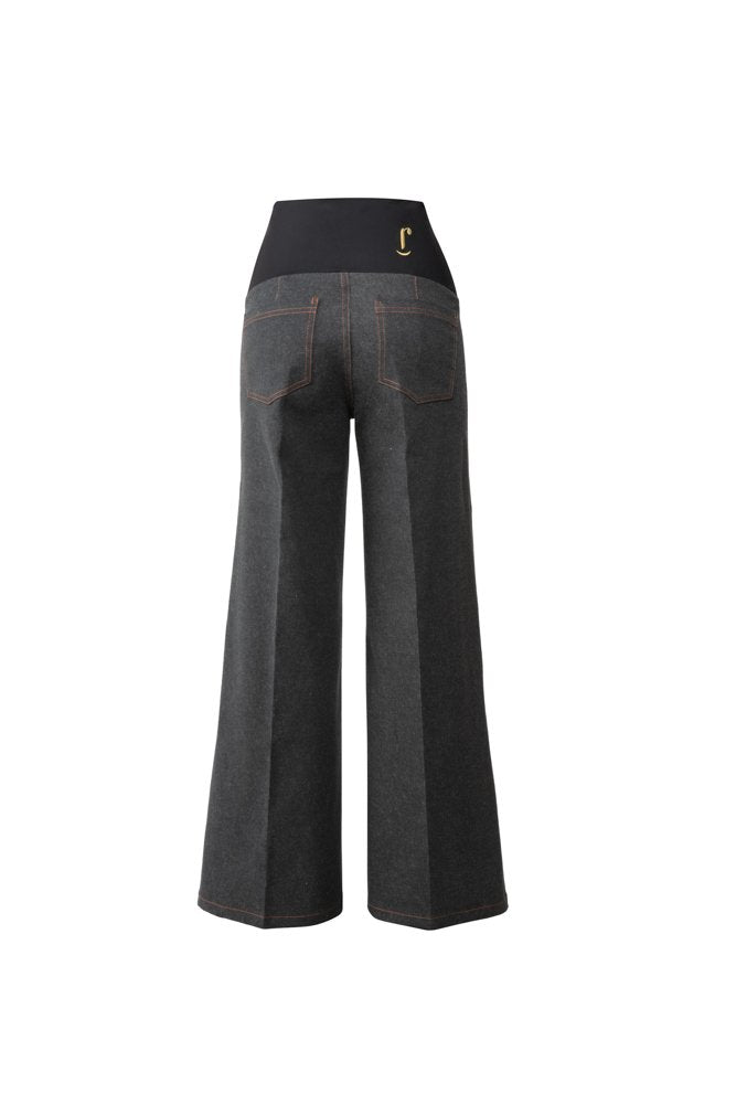 Jeans Wide Leg antracite con baschina
