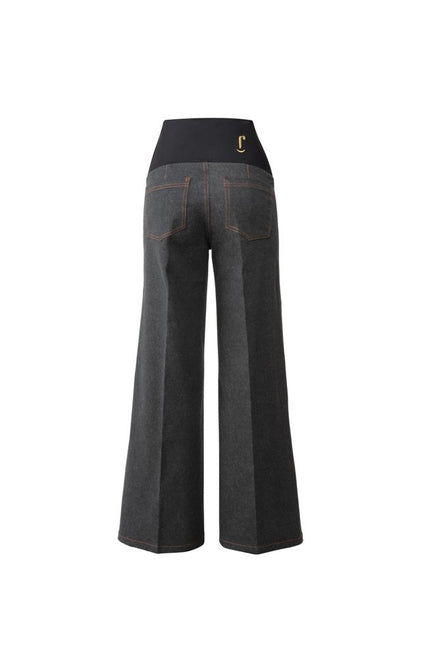 Jeans Wide Leg antracite con baschina