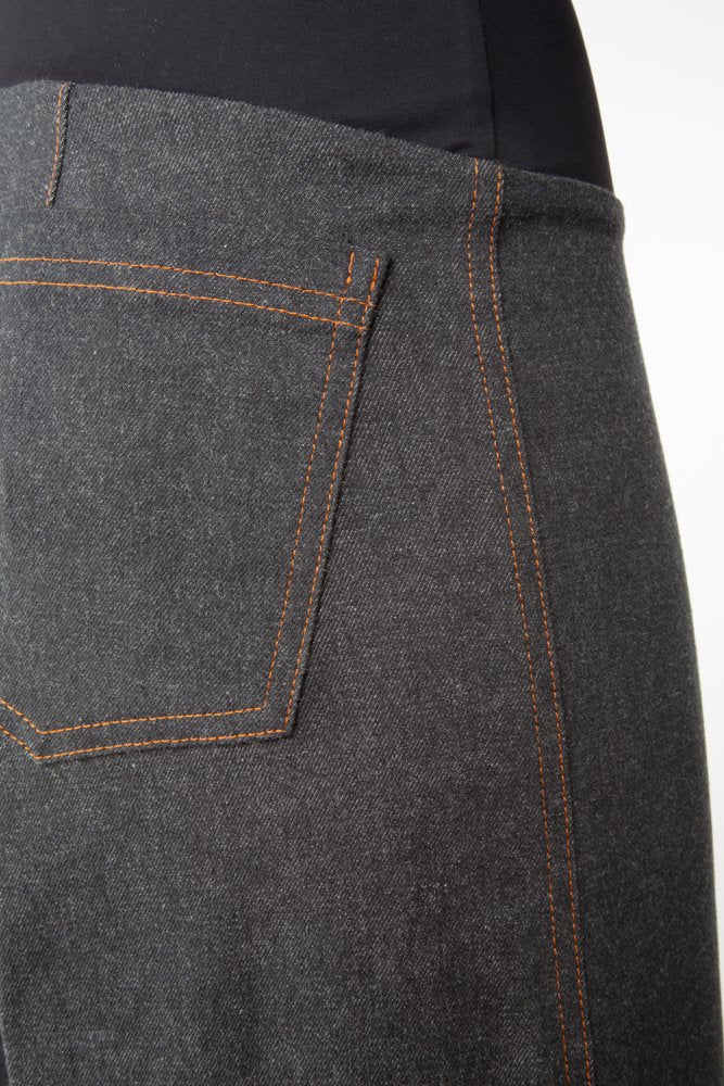 Jeans Wide Leg antracite con baschina