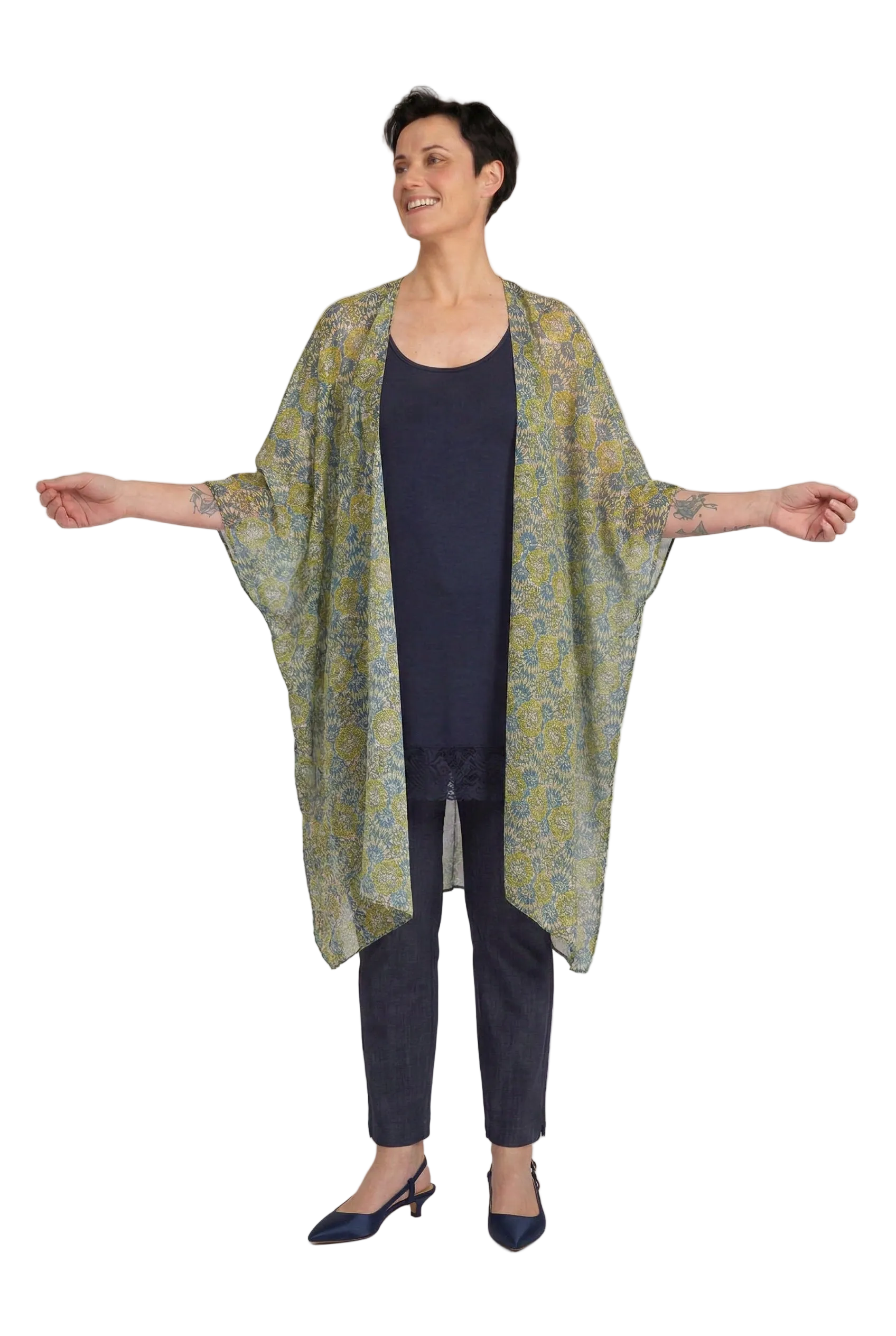 Kimono Jo fantasia verde blu