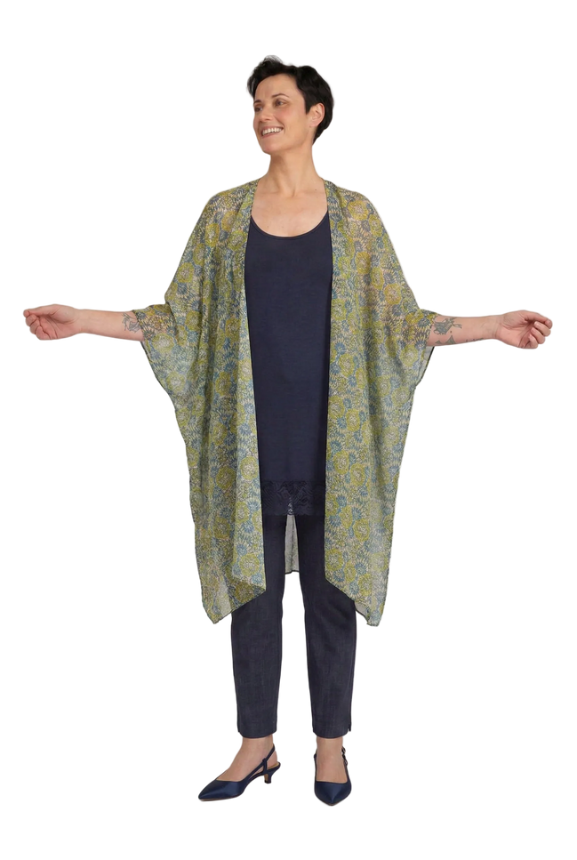 Kimono Jo fantasia verde blu