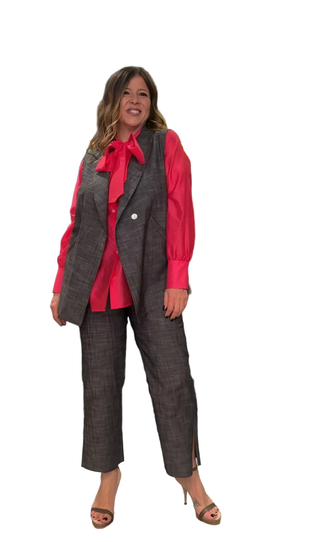 Look fiocco tailleur antracite
