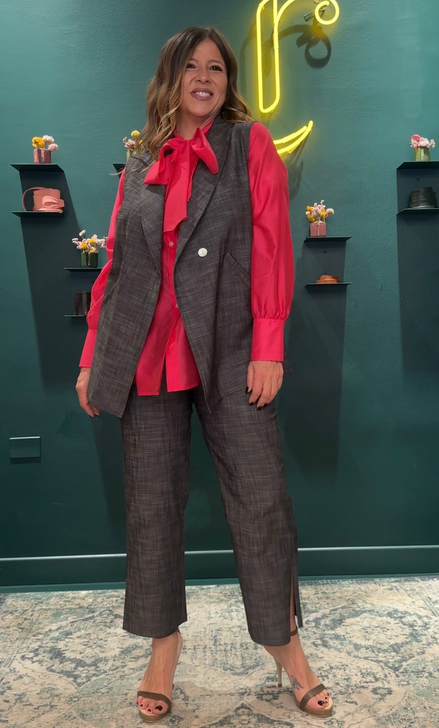 Look fiocco tailleur antracite