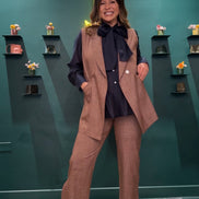 Look fiocco tailleur cioccolato