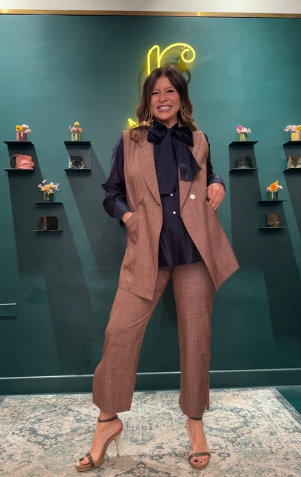 Look fiocco tailleur cioccolato