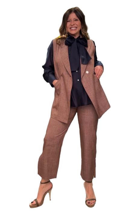 Look fiocco tailleur cioccolato
