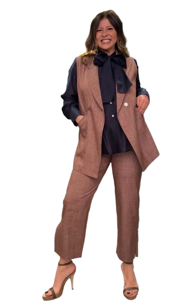 Look fiocco tailleur cioccolato