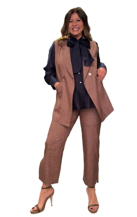 Look fiocco tailleur cioccolato