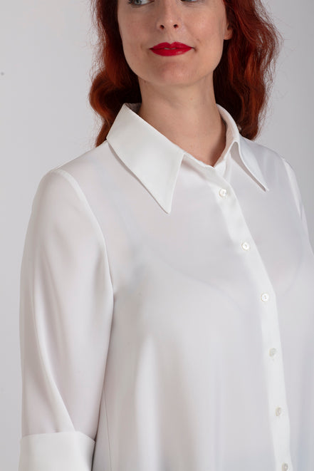 Camicia Milano techno satin latte