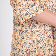 Camicia  Milano satin di viscosa stampa fiori crema