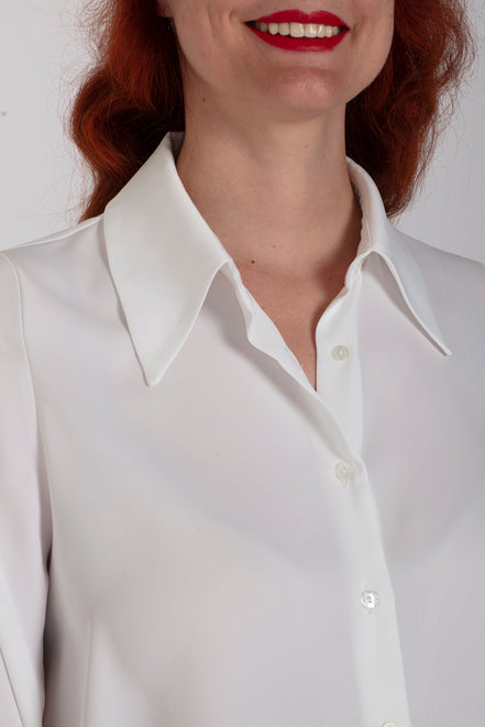 Camicia London techno satin latte