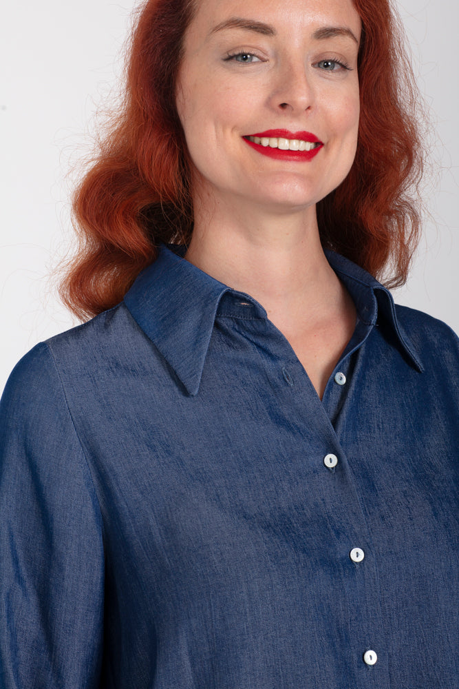 Camicia donna London in satin jeans