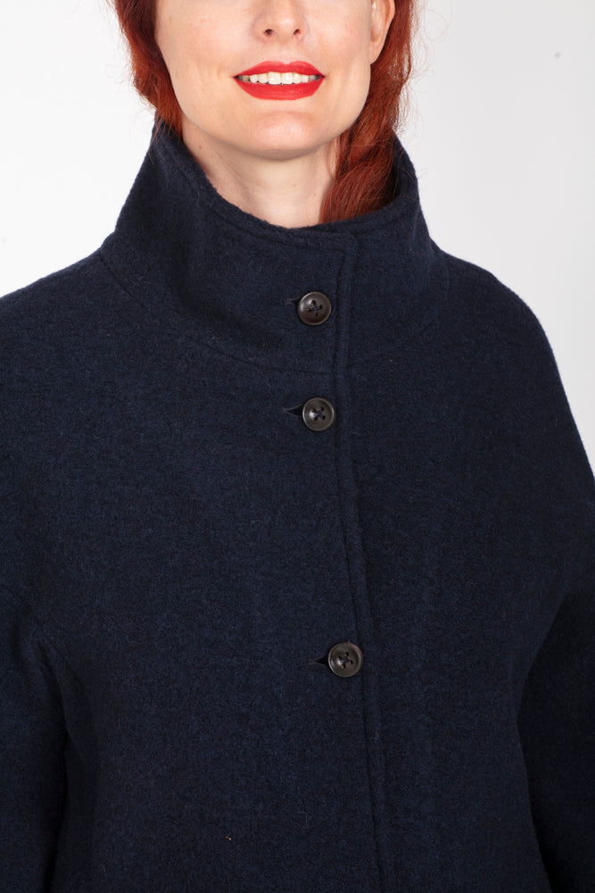 Cappottino donna Mio in lana cotta blu