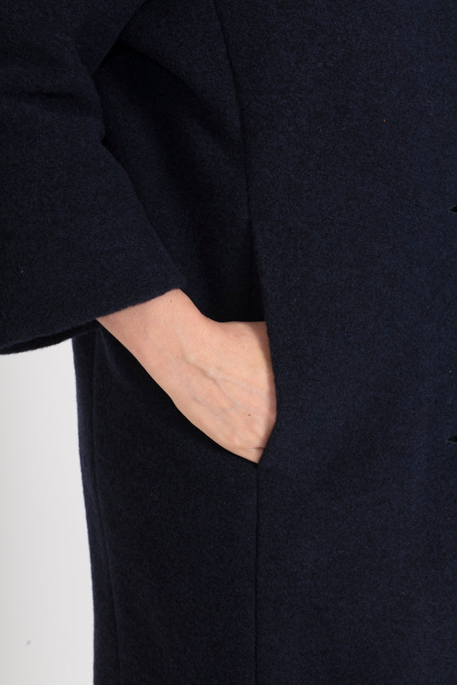 Cappottino donna Mio in lana cotta blu