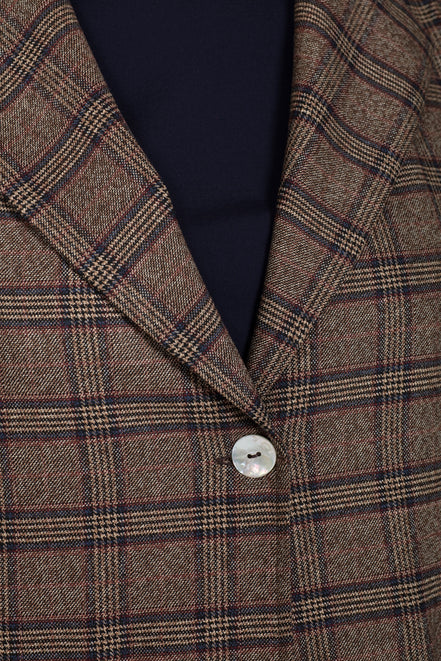 Giacca Berlin blazer scozzese mocha blu vino