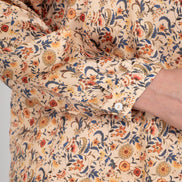 Camicia donna London corta in satin di viscosa stampa fiori