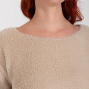 Maglia Alice felpa over pelouche cipria