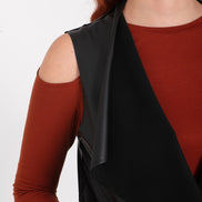 Gilet  Barcelona ecopelle nera