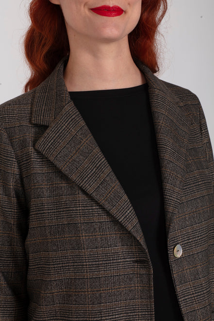 Blazer Berlin scozzese nero beige lurex
