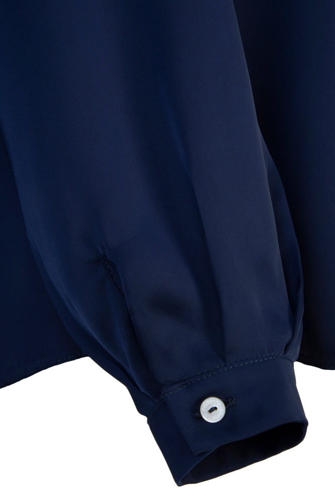 Camicia London techno satin blu