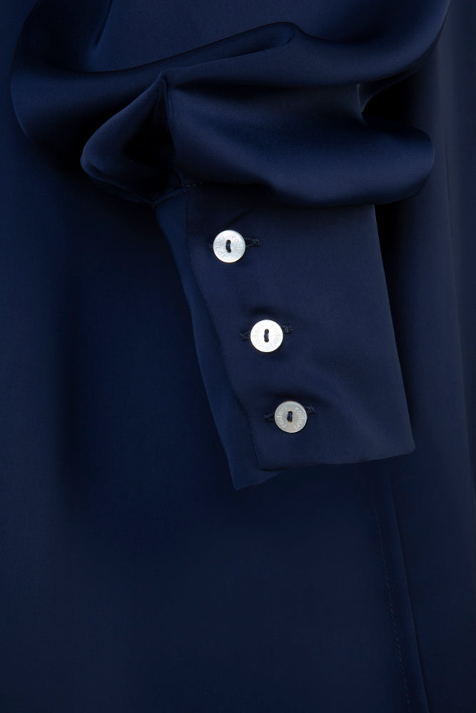 Camicia NY techno satin blu