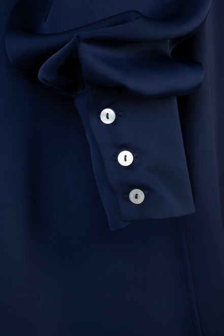 Camicia NY techno satin blu