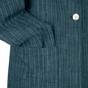 Procida Jacket in Green Pinstripe