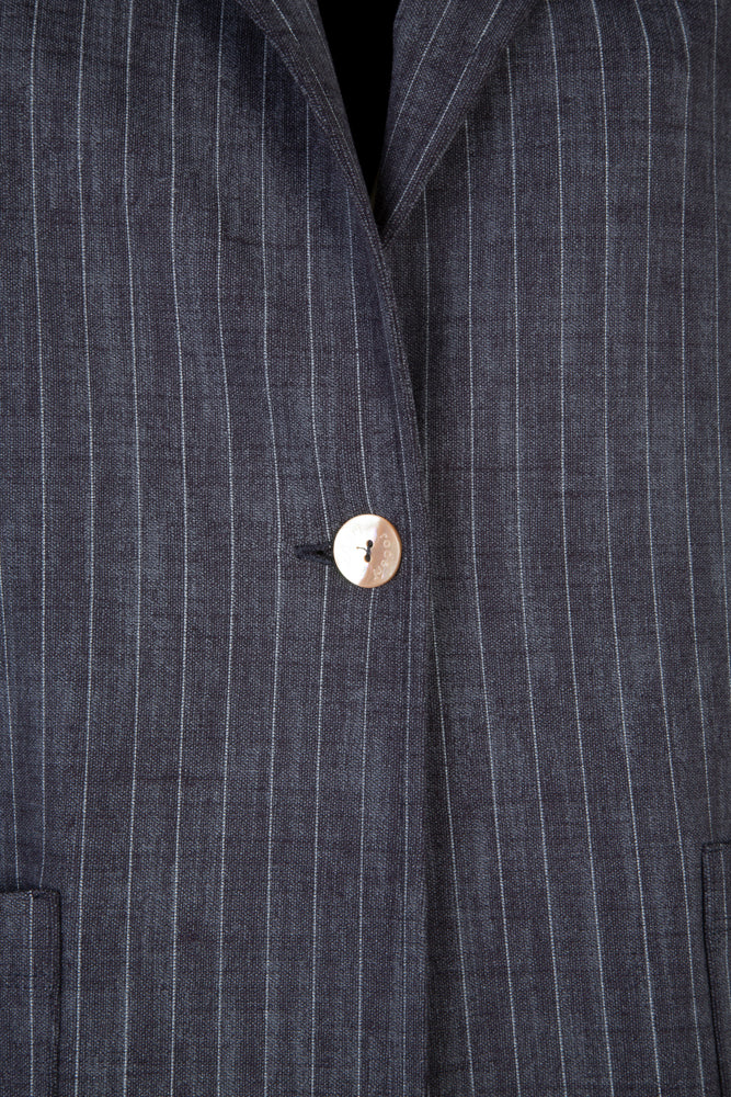 Procida Jacket in Washed Blue Pinstripe