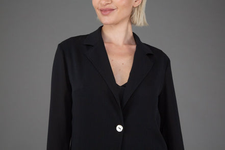 Procida Jacket in Black Technical Chiffon