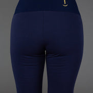 Audrey Trousers in Blue Cotton with Baschina Waistband
