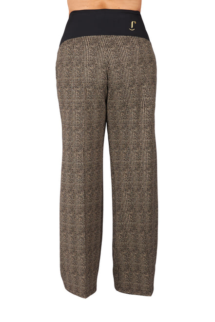 Panta Firenze stampa tweed marrone-beige