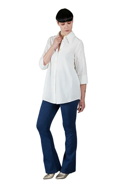 Jeans flare in punto Milano leggero stretch blu delavè
