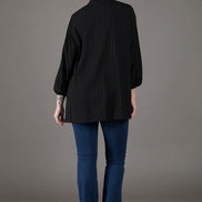 Jeans flare donna blu chiaro delavè con baschina in punto Milano leggero stretch