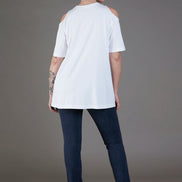 Jeans sigaretta cotone blu delavè con baschina