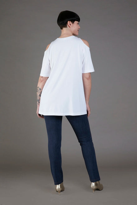 Jeans sigaretta cotone blu delavè con baschina