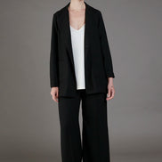Panta Firenze crepe satin nero con baschina