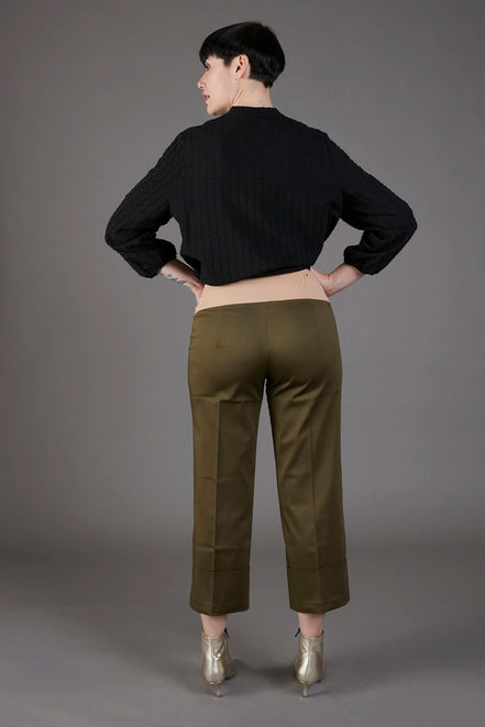 Panta Havana cotone militare con baschina