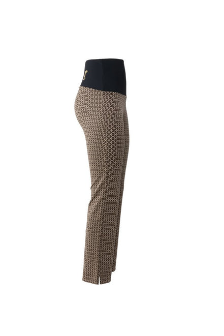 Panta Audrey Jacquard marrone con baschina
