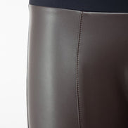 Panta Ny in ecopelle cioccolato con spacchi frontali
