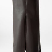 Panta Ny in ecopelle cioccolato con spacchi frontali