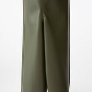 Panta NY ecopelle verde militare con baschina