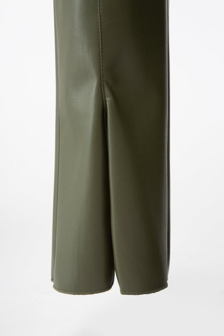 Panta NY ecopelle verde militare con baschina