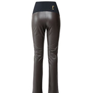 Panta Ny in ecopelle cioccolato con spacchi frontali