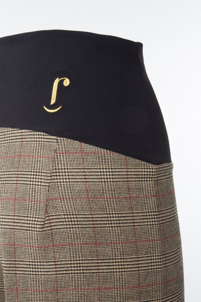 Panta Firenze in principe di galles beige e nero con baschina