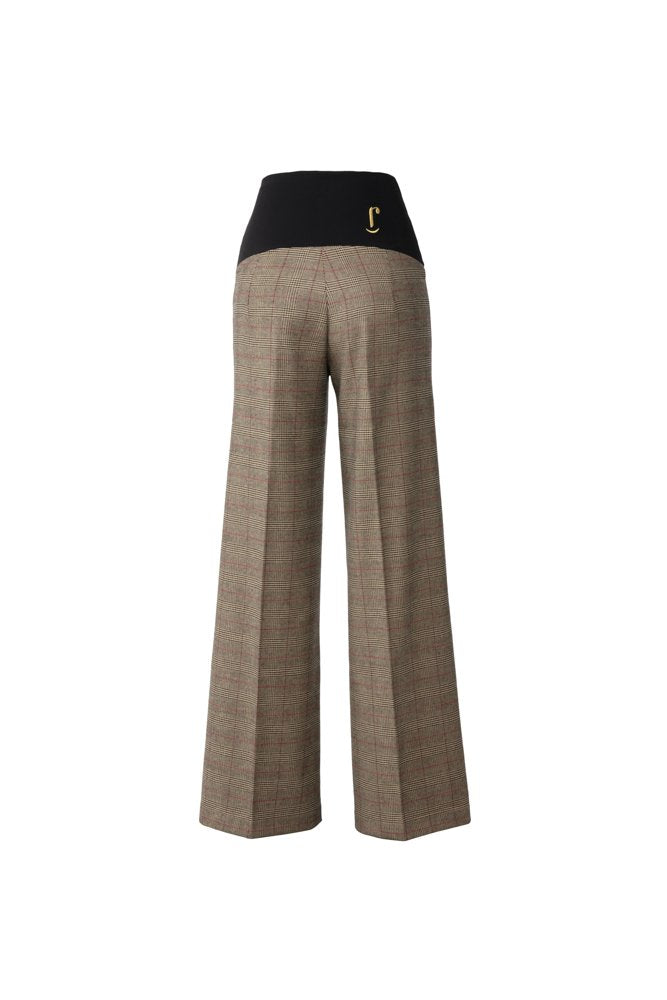 Panta Firenze in principe di galles beige e nero con baschina