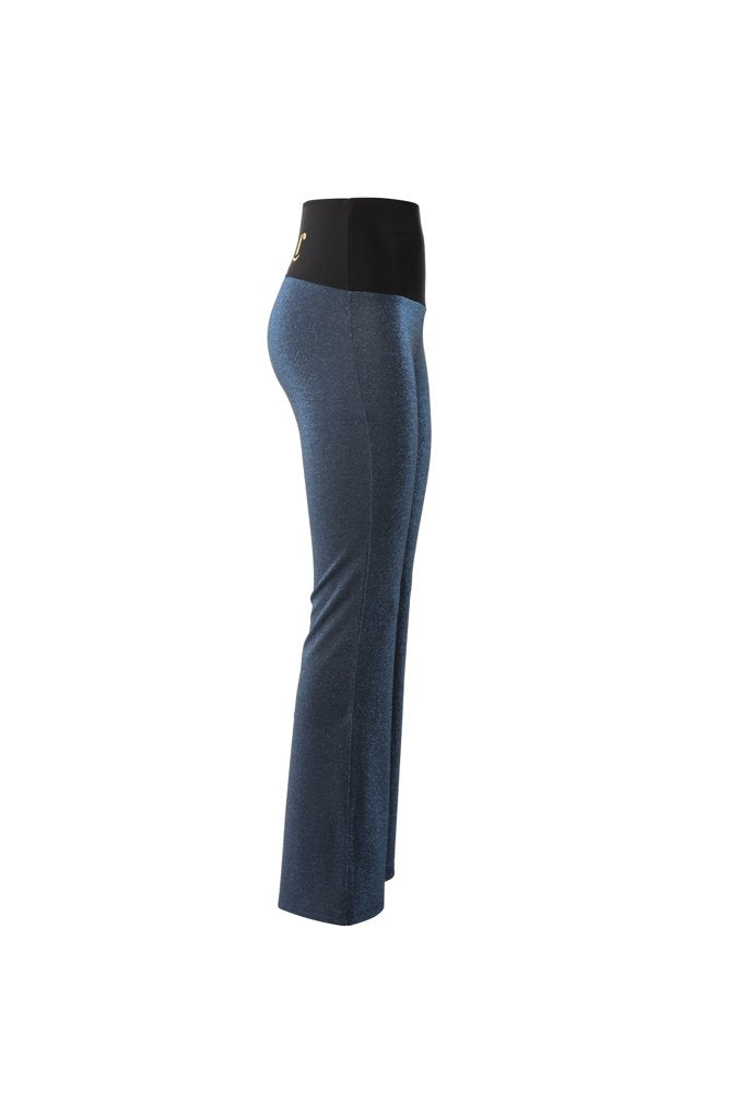 Panta Milano lurex blu con baschina