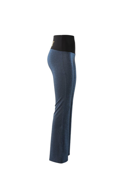 Panta Milano lurex blu con baschina