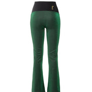 Panta Milano lurex verde con baschina