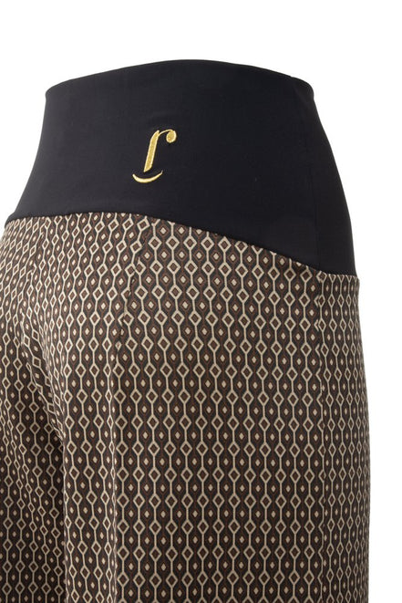 Panta Firenze jacquard marrone con baschina