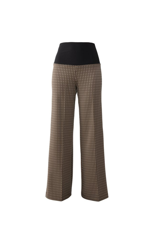 Panta Firenze jacquard marrone con baschina